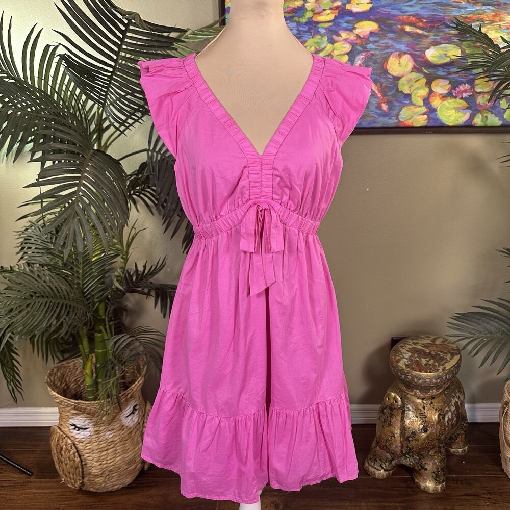 I.N. San Francisco Dress Women M Pink mini Empire Waist Cotton Lined
